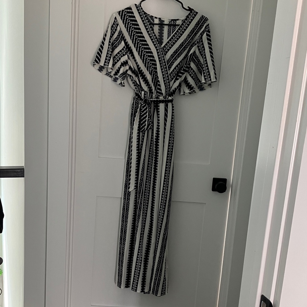 Black and White Striped Maxi Dress